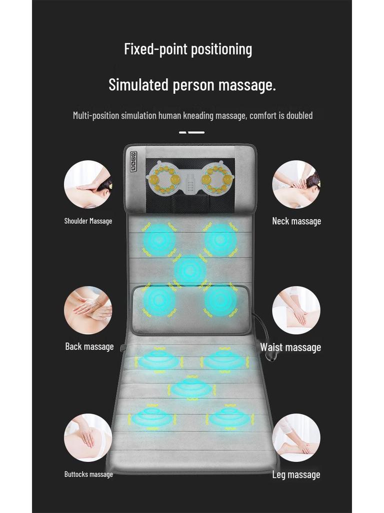 Foldable Full Body Massage Mattress with Heated Cervical Spine and Waist Relief for Home Use