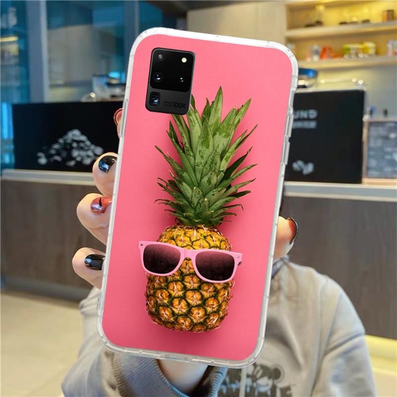 Etui na telefon Summer Beach Fruit Pineapple do Samsung Galaxy S10 S21 S22 Plus Ultra A91 A51 A21S A12 Przezroczyste etui na telefon