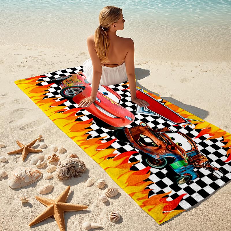 Lightning McQueen Beach Towel Outdoor Camping Beach Towel for Vacation Swim Outdoor Pool Absorbent Bath Towel