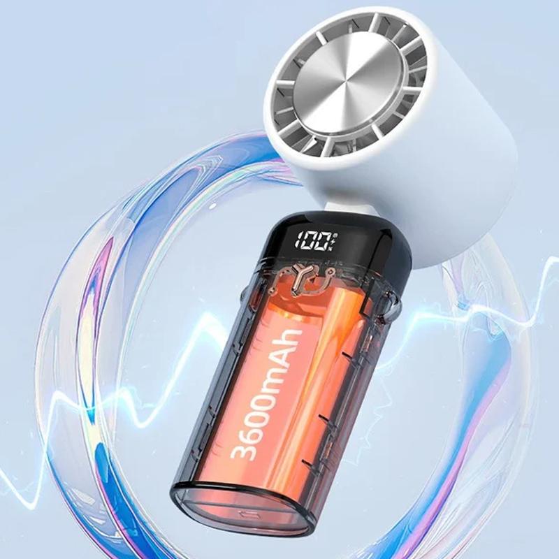 3600mAh Portable Semiconductor Refrigeration Cooling Desk Fan  Mini Handheld Fan Folding Hanging Neck Fan Air Cooler for Outdoor