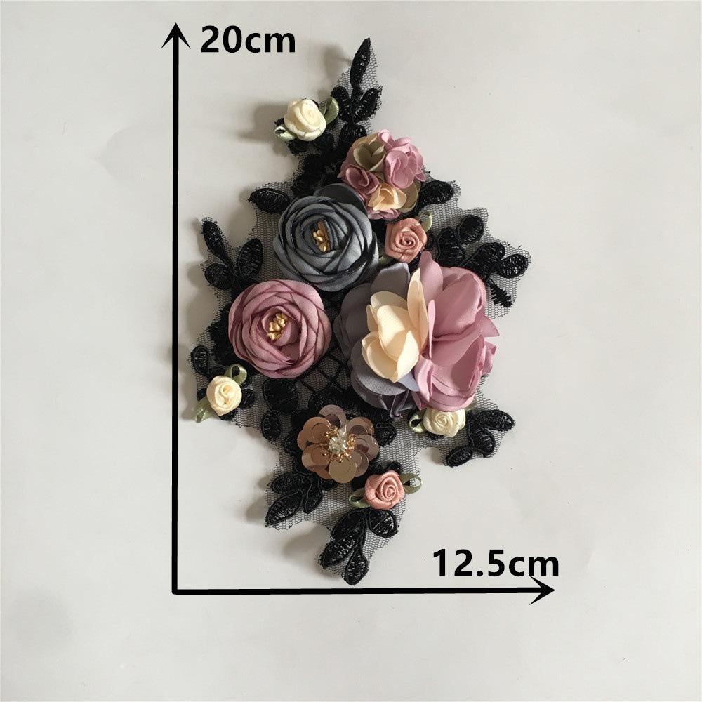 

3D Simulation Flower Lace Collar Diy Handmade Sequined Lace Applique Women S Hat Accessories Style 2133 (1 piece)