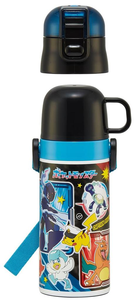 SKDC3 Skater 24 Stainless Steel Water Direct with Character Water Bottle Pokémon Bottle, Ultra-Lightweight, 2-Way, Drinking, Cup, Pokémon
