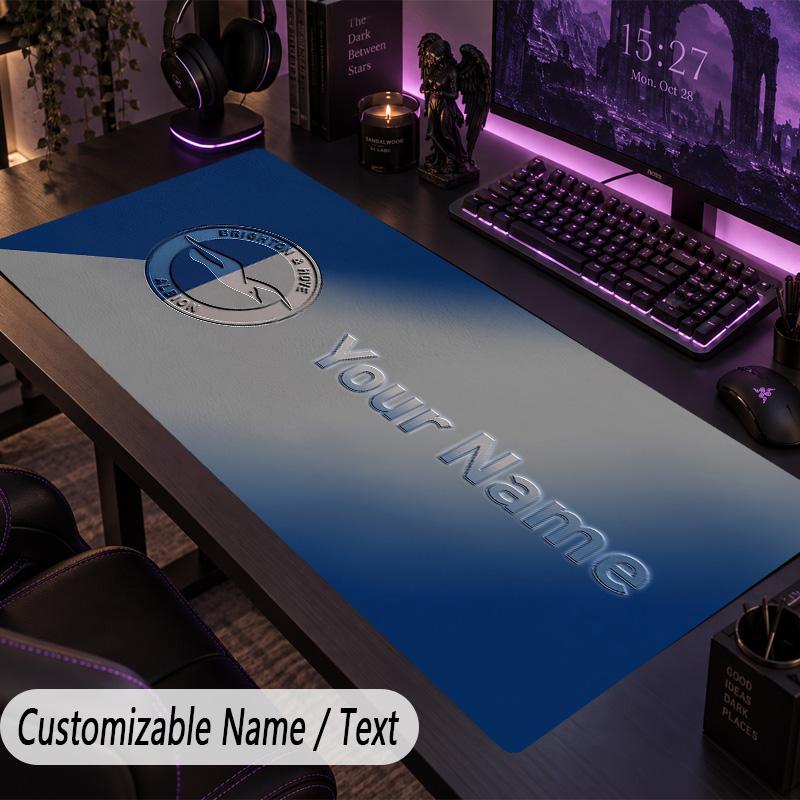 Custom Text Big Mousepad, Extended Desk Pad For Laptop Work GameBrighton & Hove Albion Football