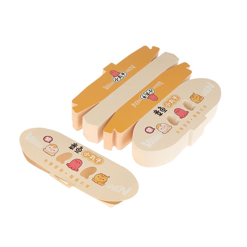 100Pcs Disposable Octopus Ball Packaging Box Japanese Street Food Takoyaki Takeaway Snack Fruit Box Packing Paper Container