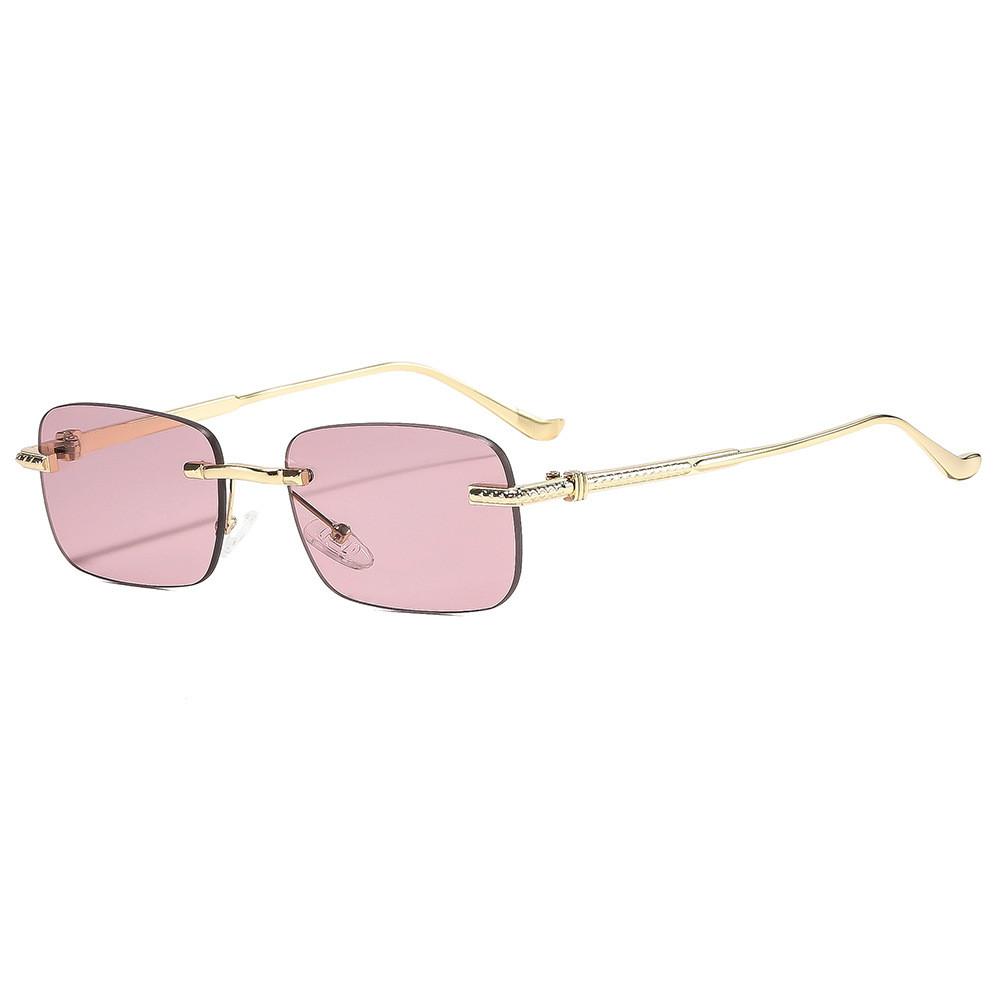 Fashion Unisex Square Metal Sunglasses With Uv400 Protection For Outdoor Activities