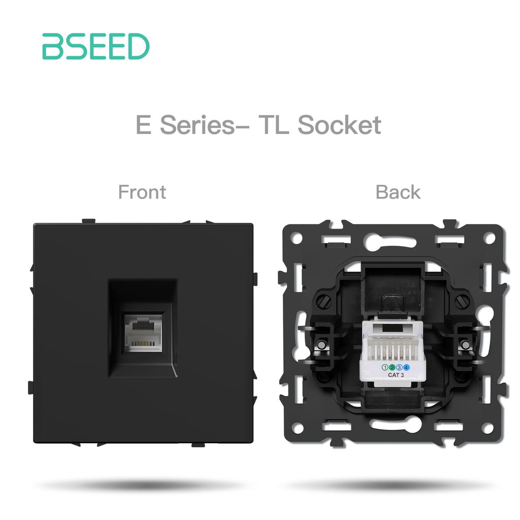 BSEED DIY Button Switch Module USB Phone Charge FR Socket Parts Wall Light Large Switch Plastic Frame Combination E Series