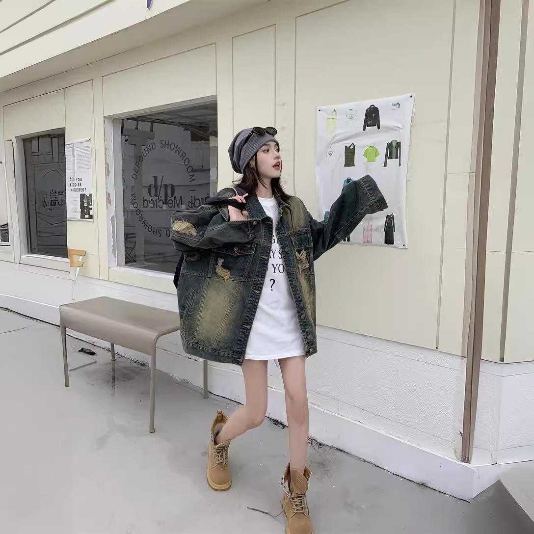 Джинсовая куртка в стиле ретро Broken Holes — фото 6