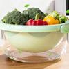 Plastic Double-Layer Drain Basket Sturdy Grain Washing Basin Kitchen Storage Baskets  Grain Washing