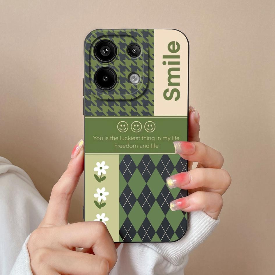 Fashion Check Pattern Phone Case For Xiaomi Redmi Note 13R 13 Pro Turbo 3 A3 13 Back Cover High Quality Shockproof Liquid Soft Silicone Pretty Bumper
