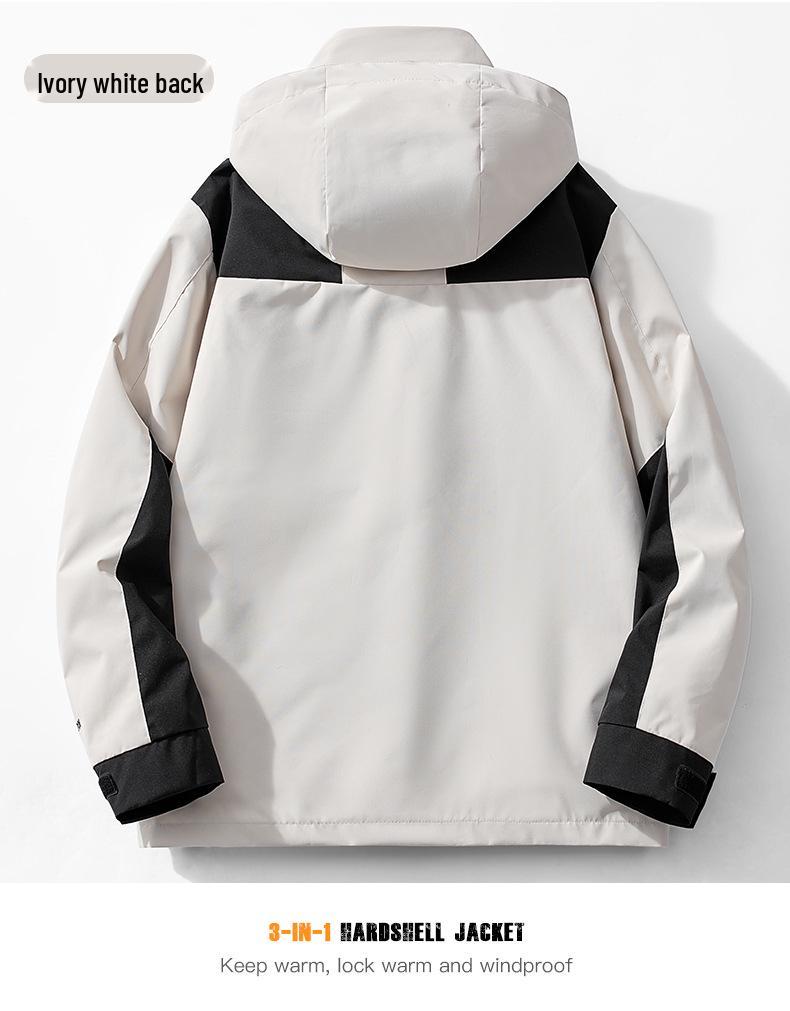 Women's Windproof Waterproof 3-in-1 Fleece-Lined Mountaineering Suit, Thickened Warm Two-Piece Set