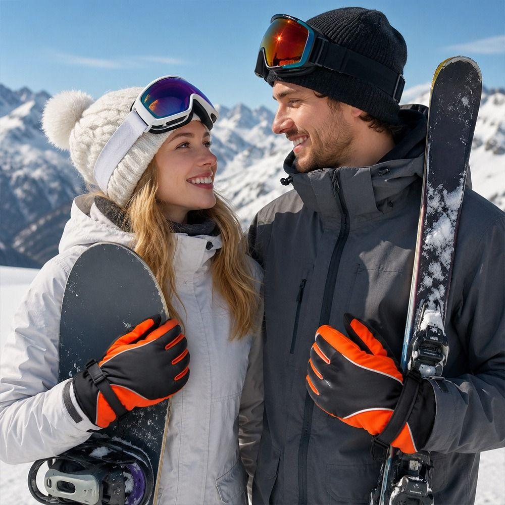 Waterproof Cycling Gloves Warm Snowboard Gloves Fashion Winter Skiing Gloves for Men Women