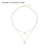 Love Heart Pendant Necklace with Pearls Women Neck Jewelry Alloy Texture Beads Necklace Suitable for Parties and Wedding