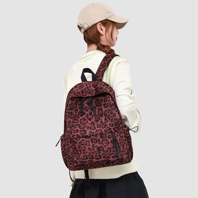 Leopard Print Backpack Travel Backpack Women's Schoolbag