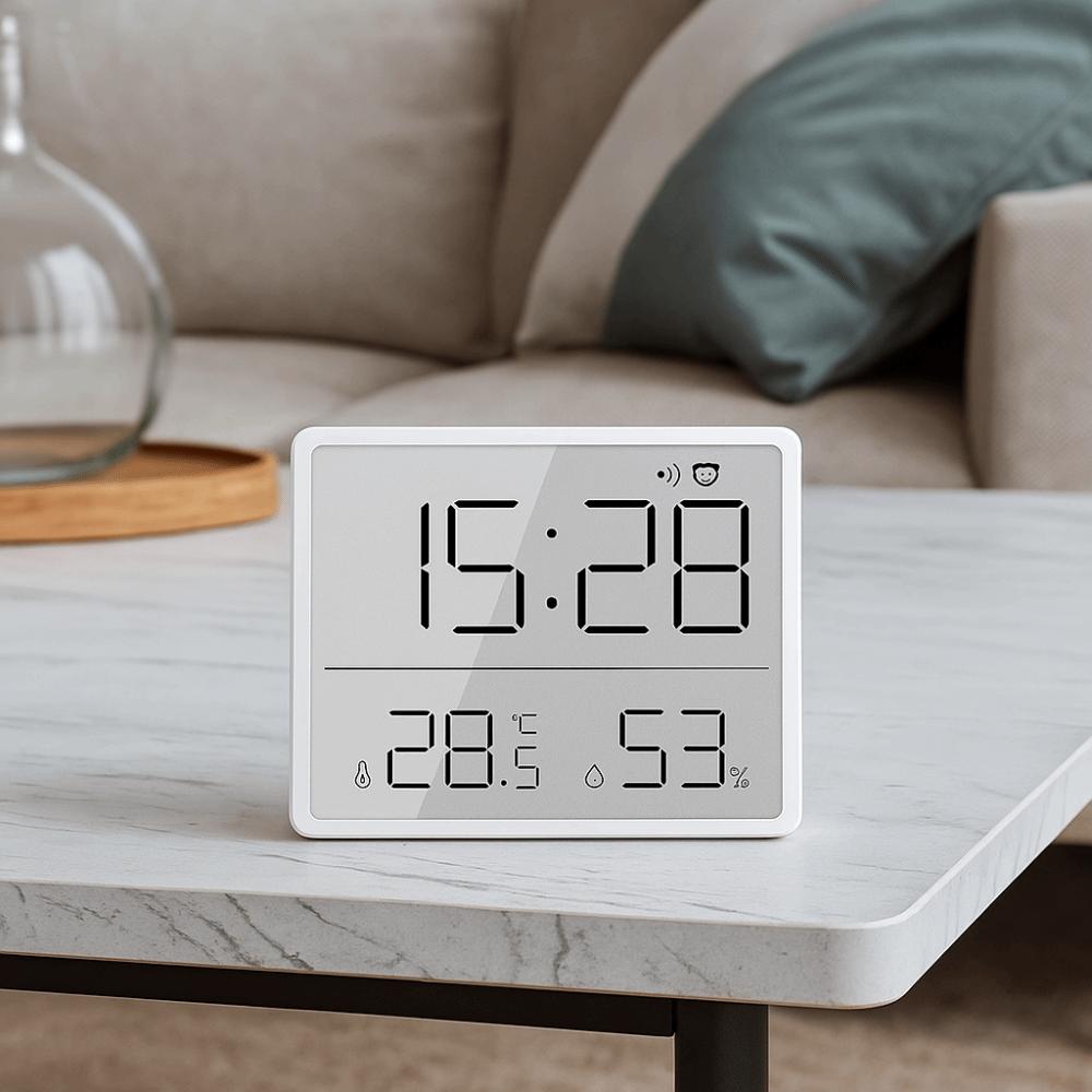 Electronic Temperature Hygrometer Display Screen Bedside Desk Clock Mini Table Clock Bedroom