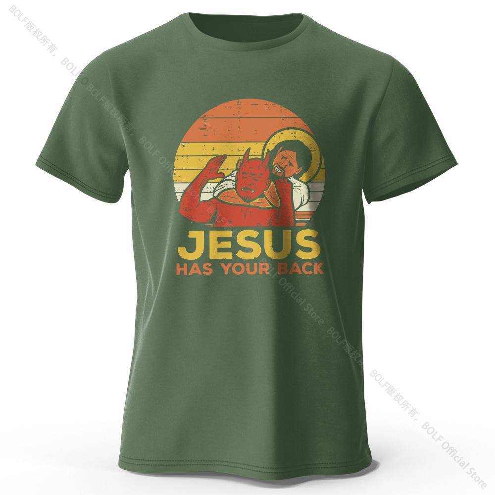 Funny Jesus Printed 100% Cotton T-Shirt, Soft & Breathable Round Neck Short Sleeve Tee, Unisex Quirky & Humorous Style