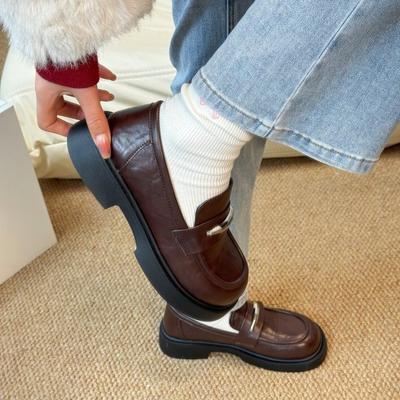 Platform Small Leather Shoes, Deep Mouth Thick Heel Single Shoes, Spring New Muffin Mary Jane