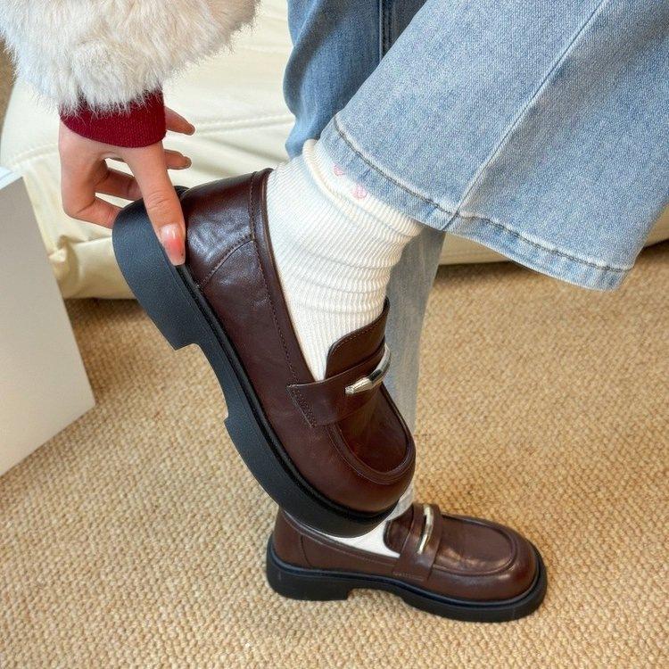 Platform Small Leather Shoes, Deep Mouth Thick Heel Single Shoes, Spring New Muffin Mary Jane