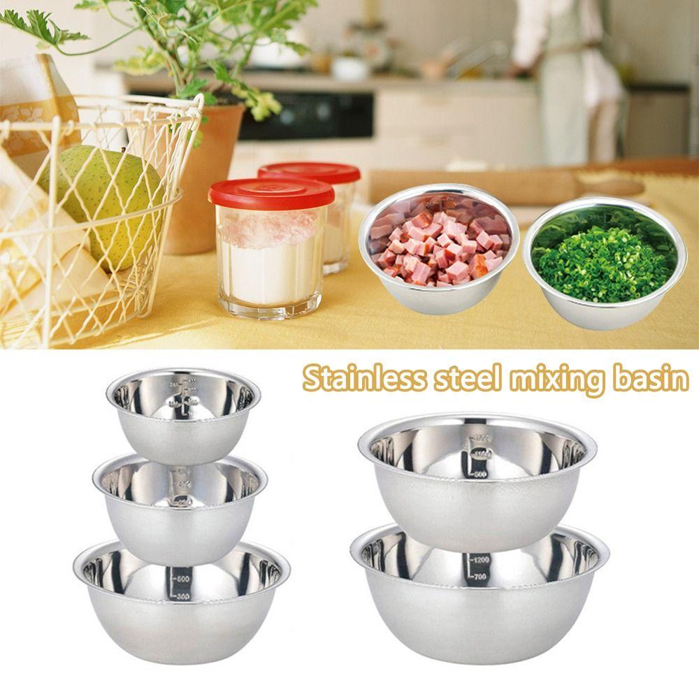 

Stainless Steel Nesting Bowls Basin Food Prep Bowls Durable Mixing Bowls Baking 580ml
