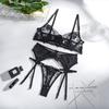 Sexy Erotic Lingerie Women Bra And Panty Garters 3pcs See Through Lingerie Sets Sexy Women's Underwear Set Female Sexy Costumes