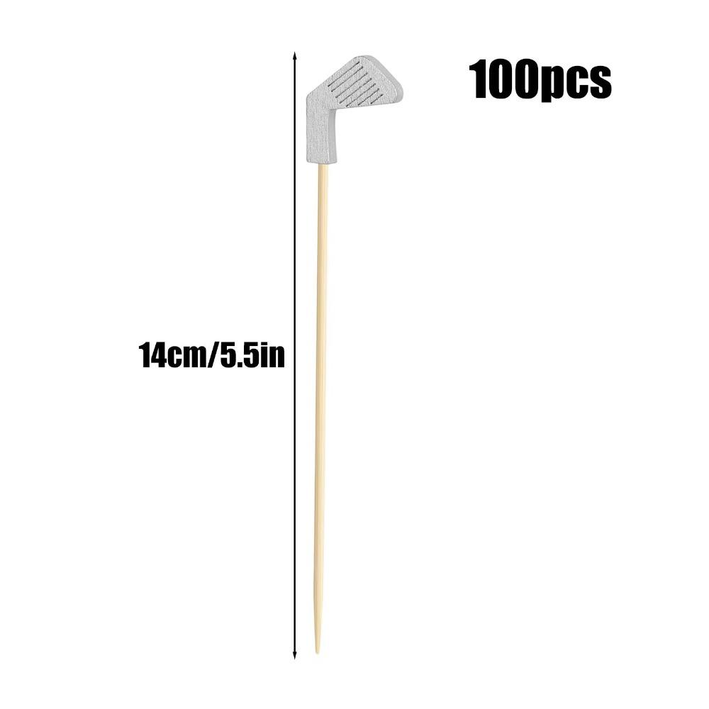 100Pcs/Set Golf Club Head Design Disposable Golf Cocktail Picks Fruit Skewers  Golf Theme Party