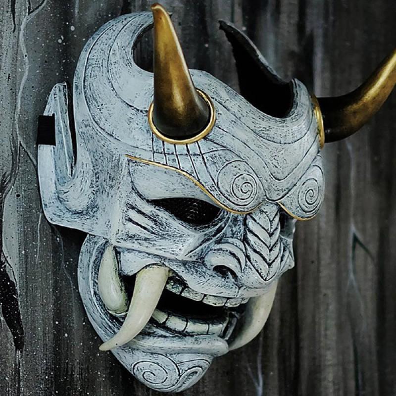 Japanese Noh Mask Red Oni Hannya Cosplay Halloween Party DIY