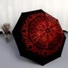 Red Viking Rune Circle Rug - Nordic Decor with Celtic KnotsUmbrella, Portable 3-Fold Umbrella for Men & Women,Christmas Gift ES171