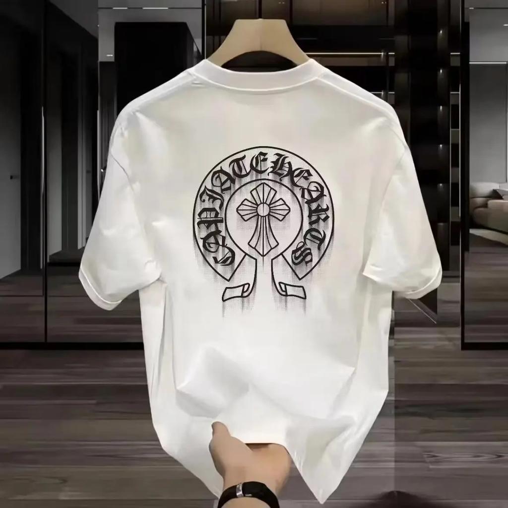 American Style Heavy Cotton Casual T-Shirt For Men And Women Loose Fit Summer Short Sleeve Streetwear Couple Shirt Without Cap
