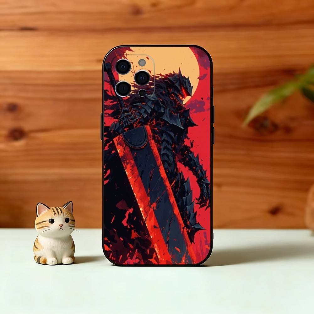Cool Popular B-Berserk Comic Phone Case For iPhone 17, 16,15,14,13,12,11 Plus,Pro Max, Others Soft Black Cover