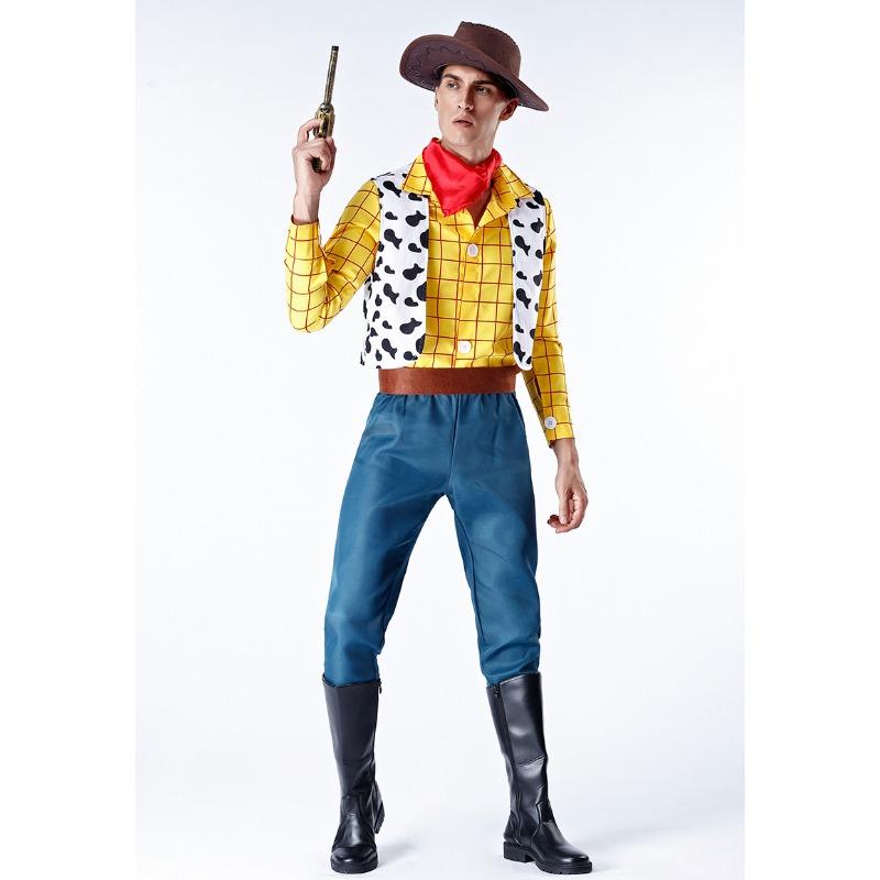 Halloween costumes, anime characters, adult children's toy stories, Sheriff Woody costumes