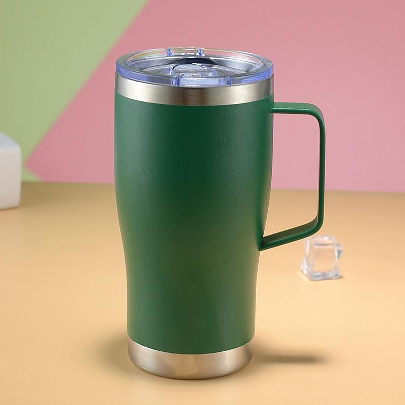 20oz Stainless Steel Double Walled Tumbler With Lid And Handle Travel Mug Colourful Tumbler Double Wall Vacuum