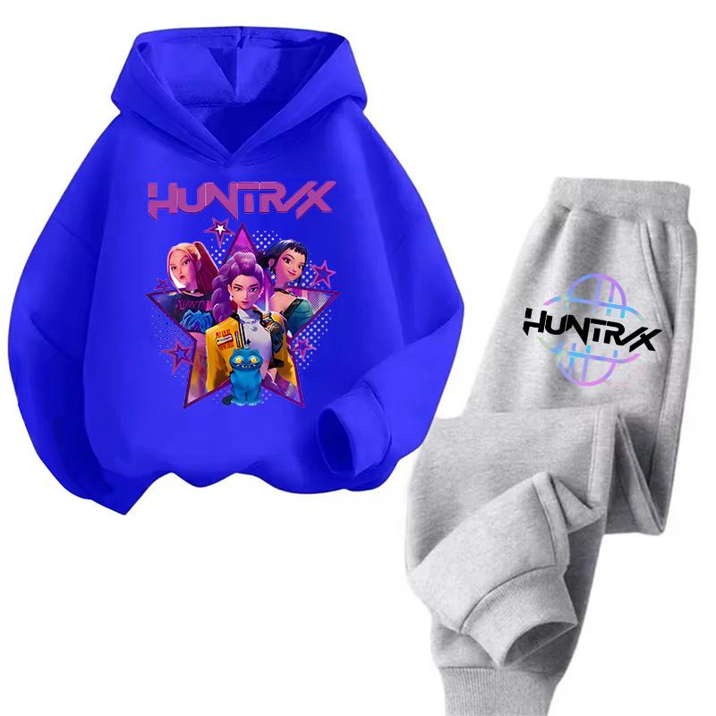 Streetwear 90s Sets Children Hoodies Kpop Demon Hunters Pullover Sweatshirt Anime Trucksuit Cartoon Girls Boy Kids  Clothes