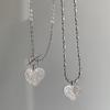 Sparkling Love Necklace Personality Spice Girl Matte Ot Buckle Collarbone Chain Trend Designer Flash Sand Heart Neck Chain Women
