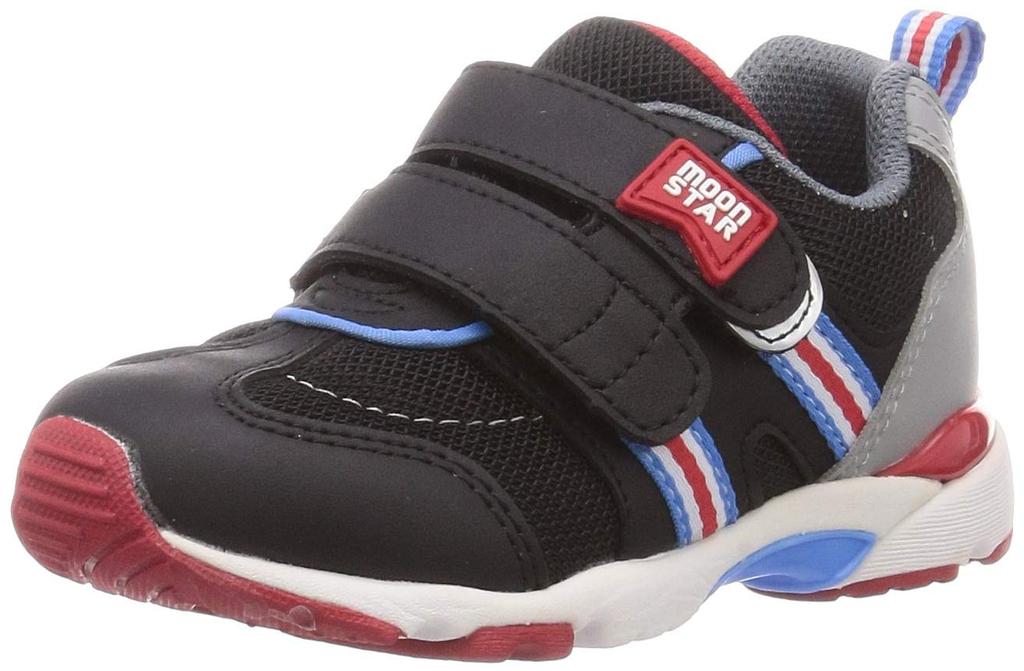 Moonstar MS C2209 Athletic Wide 3E Sneakers, Shoes, Width, Kids, Black, 18.5 Cm,
