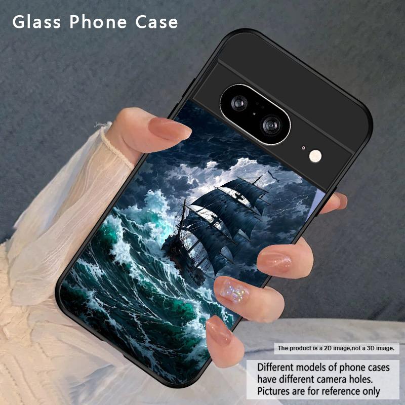 

Sea storm small sailboat For Google Pixel 10 Pro XL Pixel 9 Pro XL Pixel 8a 7a Pixel 7 Pro Pixel 8 7 9 10 Black Glass Phone Case Google Pixel 10 Pro XL