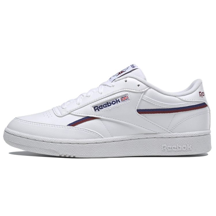 Reebok Club C 85 Vegan White Classic Burgundy Men Sneakers Footwear-White Classic-Cobalt GY7152
