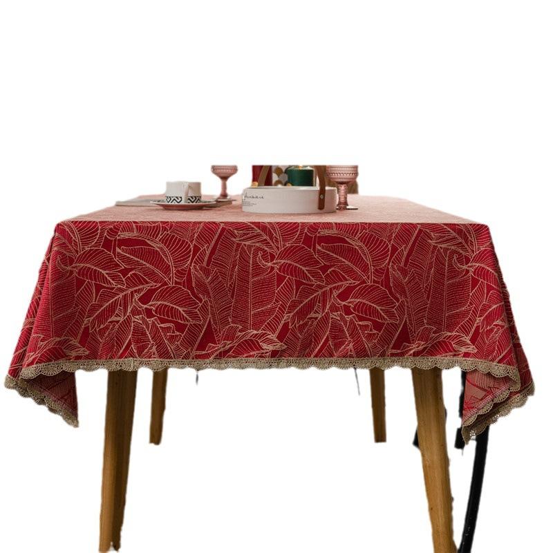 Водонепроницаемая скатерть для свадебного торжества с золотым кружевным краем — фото 5