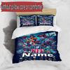 3-teiliges Bettbezug-Set (1 * Bettbezug + 2 * Kissenbezug, ohne Kern), Benutzerdefiniertes Namens-NFL-Muster Bettwäsche-Set, Schlafzimmer-Dekoration Geschenk für Zuhause