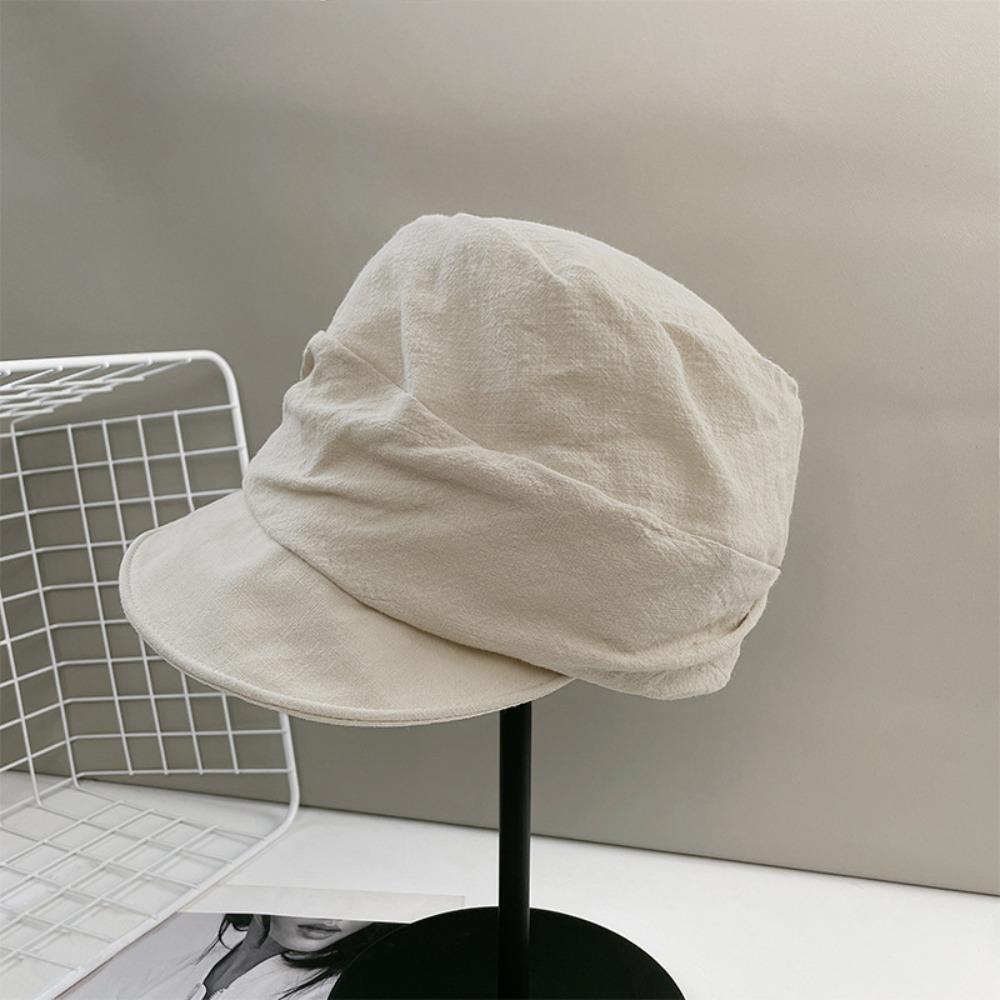 Pleated Newsboy Hats Japanese Peaked Caps Korean Linen Berets  Streetwear