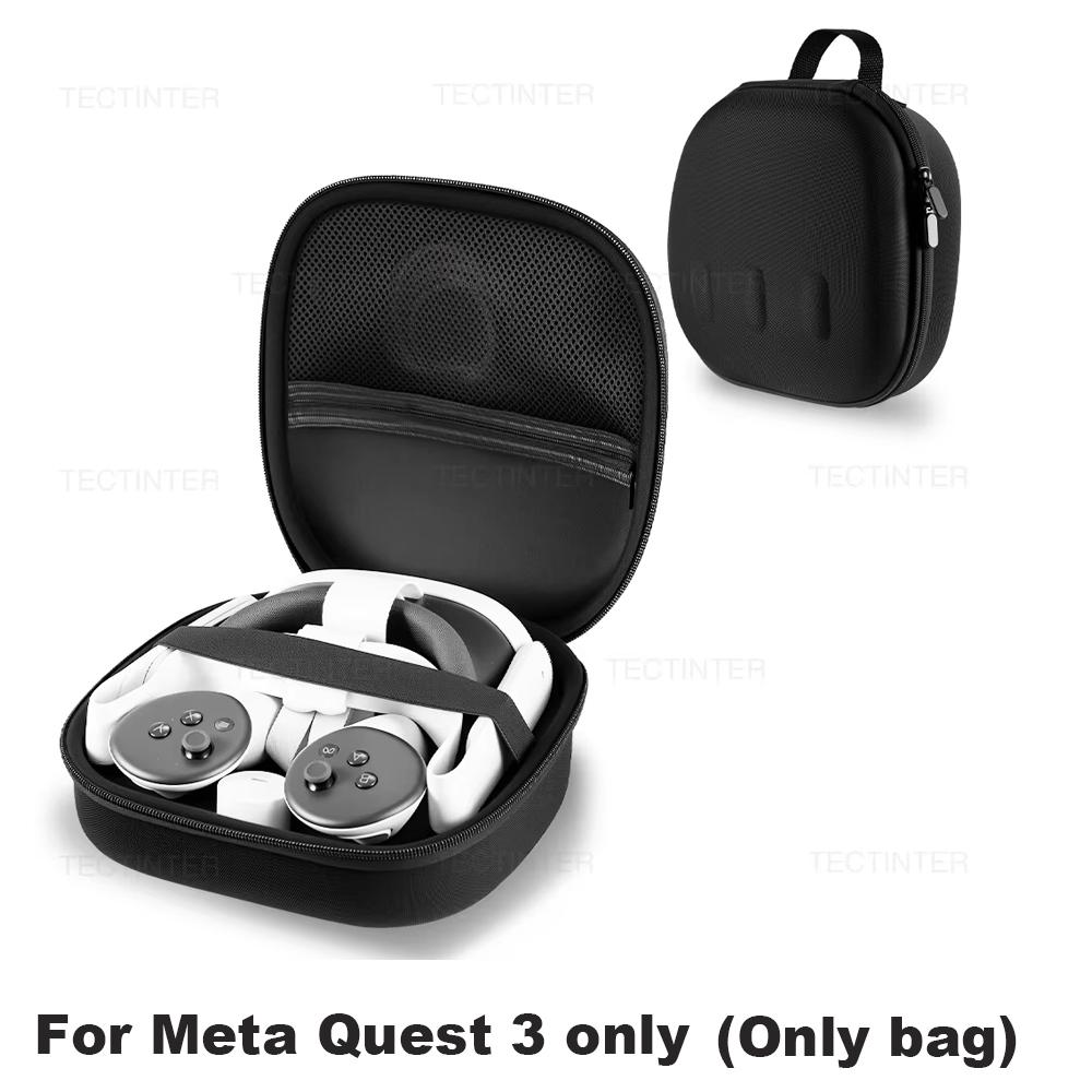 Mallette de Transport Rigide pour Lunettes VR Meta Quest 3 Sac de Rangement Portable Coque de Voyage pour Casque VR Quest 3S Accessoires Contrôleur