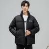 2025 Winter Color Block Stand Collar Men's Down Jacket - 90% Down, Windproof, Warm, Loose Fit
