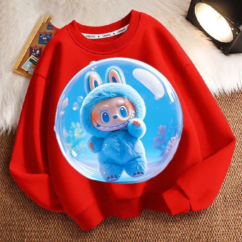 Children's Fashionable Casual Sweatshirts for Spring and Autumn, Long-sleeved Loose Sweatshirts for Boys and Girls
