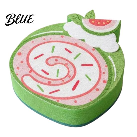 Kitchen Cleaning Sponges Double-Sided Cellulose Scrub Sponges Cute Dessert Patterns Non-Scratch Wood Pulp Soft Compressed Sponge Sponge Quick Drying