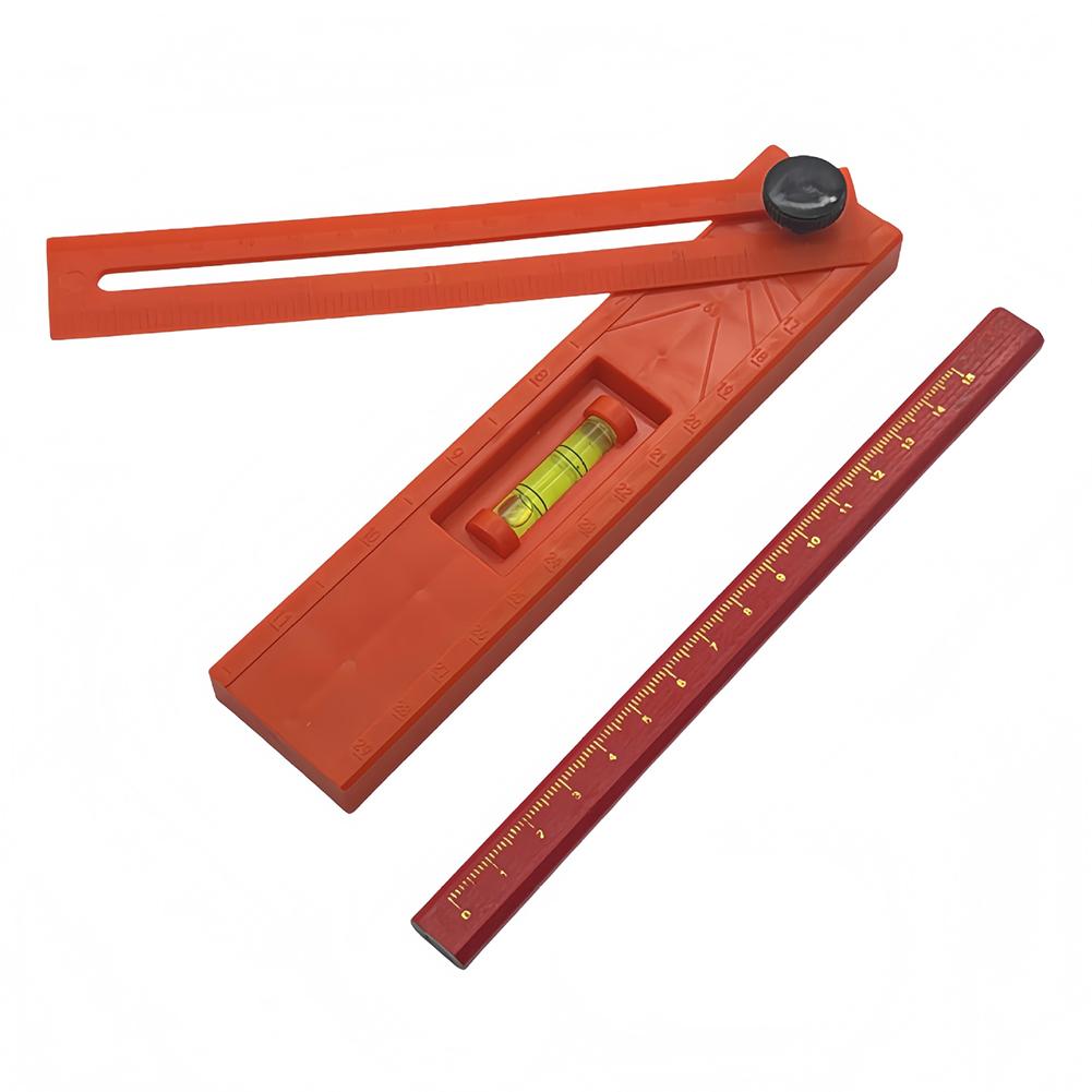 Multiangle Folding Marking Gauge with 360 Degree Rotatable Head and Level for Woodworker Horizontal and Vertical Positioning