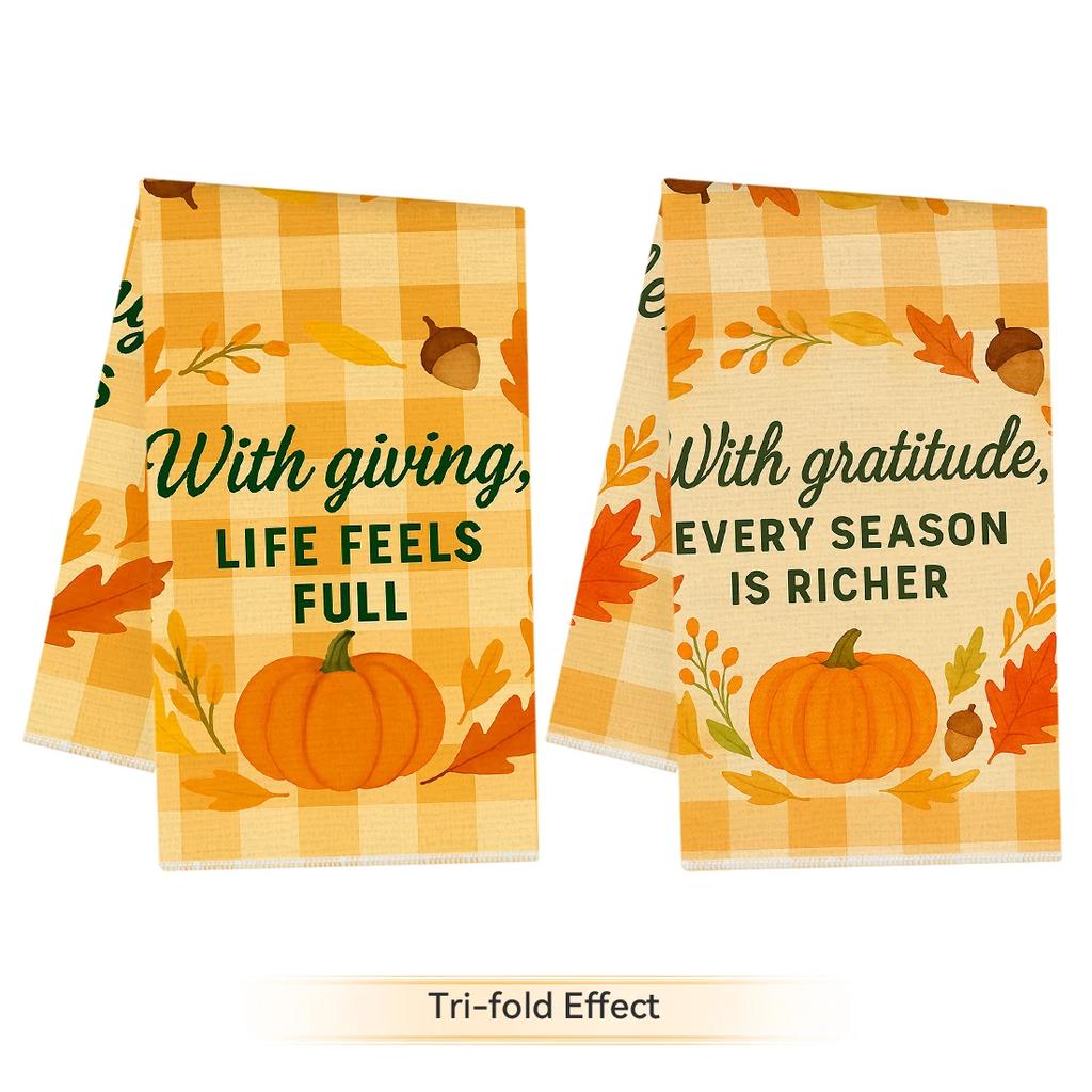 2/4/6pcs set Kitchen Towels Autumn Thanksgiving themed mapleHand Towels Christmas Decorations for Home Noel Dish Towels Gifts