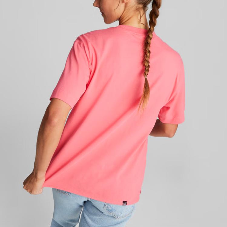 Puma Her Tee Logo Print Round Neck Pullover Style Breathable Short Sleeve T-Shirt Women Tops Heart-Red 676650-63