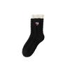 Lace Embroidered Heart-shaped Cherry Mid-calf Socks for Warm Autumn and Winter, Thickened Postpartum Socks, Dui Dui Socks