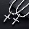 Ready to Ship 925 Silver Iced Out 5mm Round Brilliant VVS Moissanite Cross Pendant Hip Hop Style Gold Plated Men's Fine Jewelry