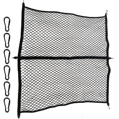 Automotive Cargo Nets 6 Carabiners Elastic Carrier Net Heavy Duty Net Organizer Mesh Organizer For Pickups Trucks Trailers SUV