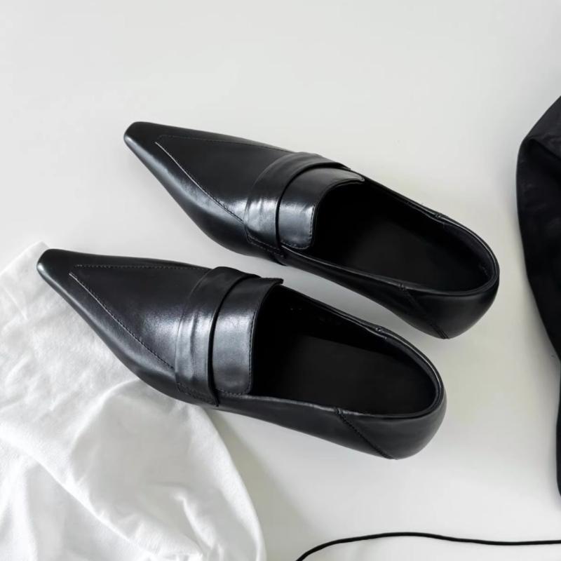 2026 Spring Pointed Toe Low Heel Women Loafers Shoes Concise Slip On Single Shoes Designer Elegant Stripper Party Ladies Shoes