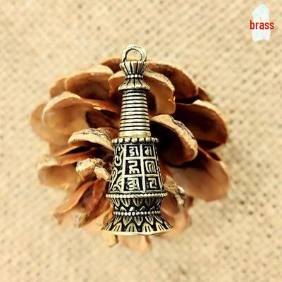 Porte-clés en laiton Tour Wenchang Rétro: Pendentif Métal Boîte Gawu Chinoise